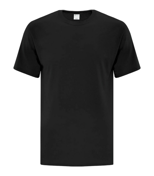 Black t-shirt on a white background